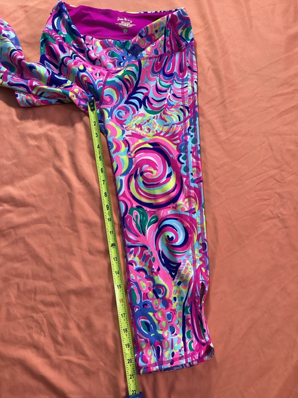 Lilly Pulitzer Pink Multi Swirl Capri Leggings - Picture 6 of 8